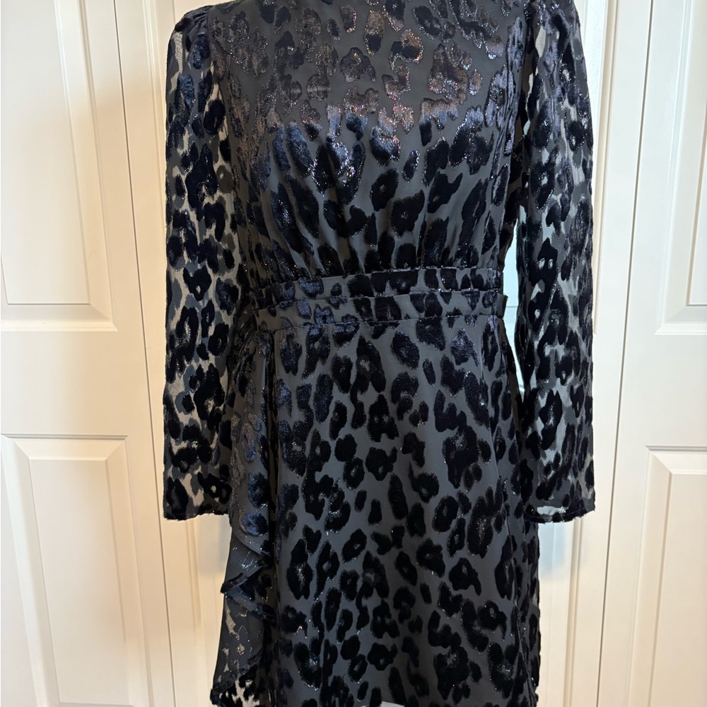 Express Black A-Line Long Sleeve Dress